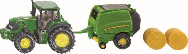 John Deere Traktor mit Ballenpresse